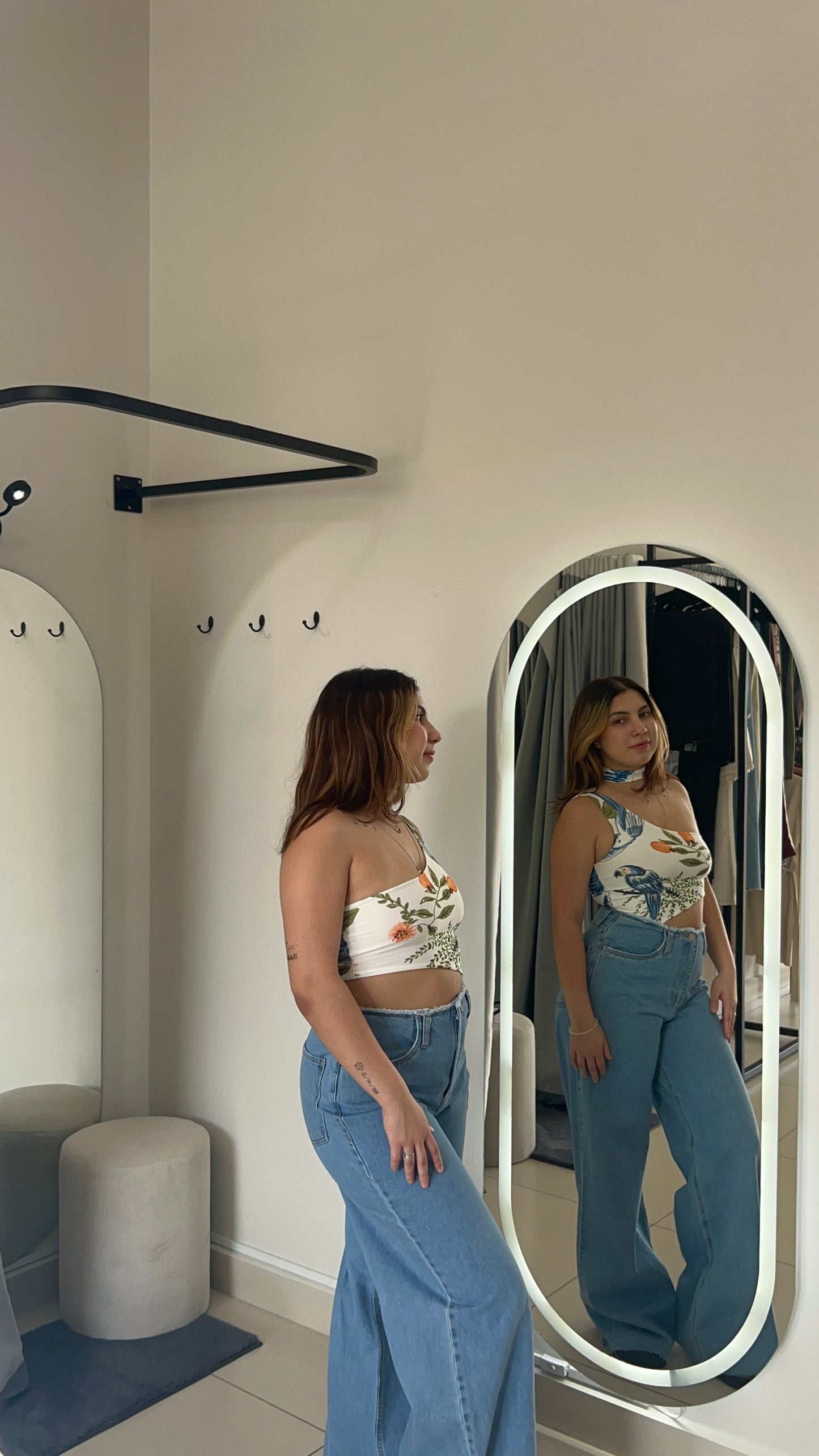 Body Estampado Recorte na Barriga - U