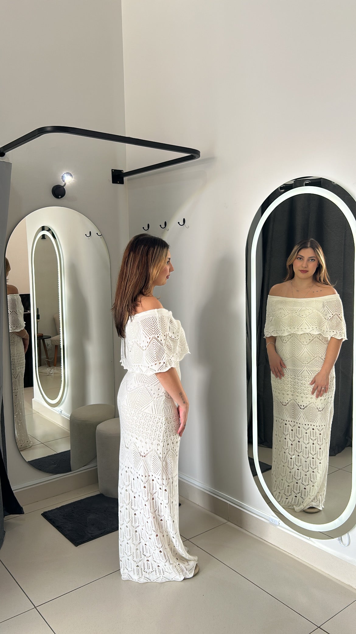 Vestido Branco Tricotado