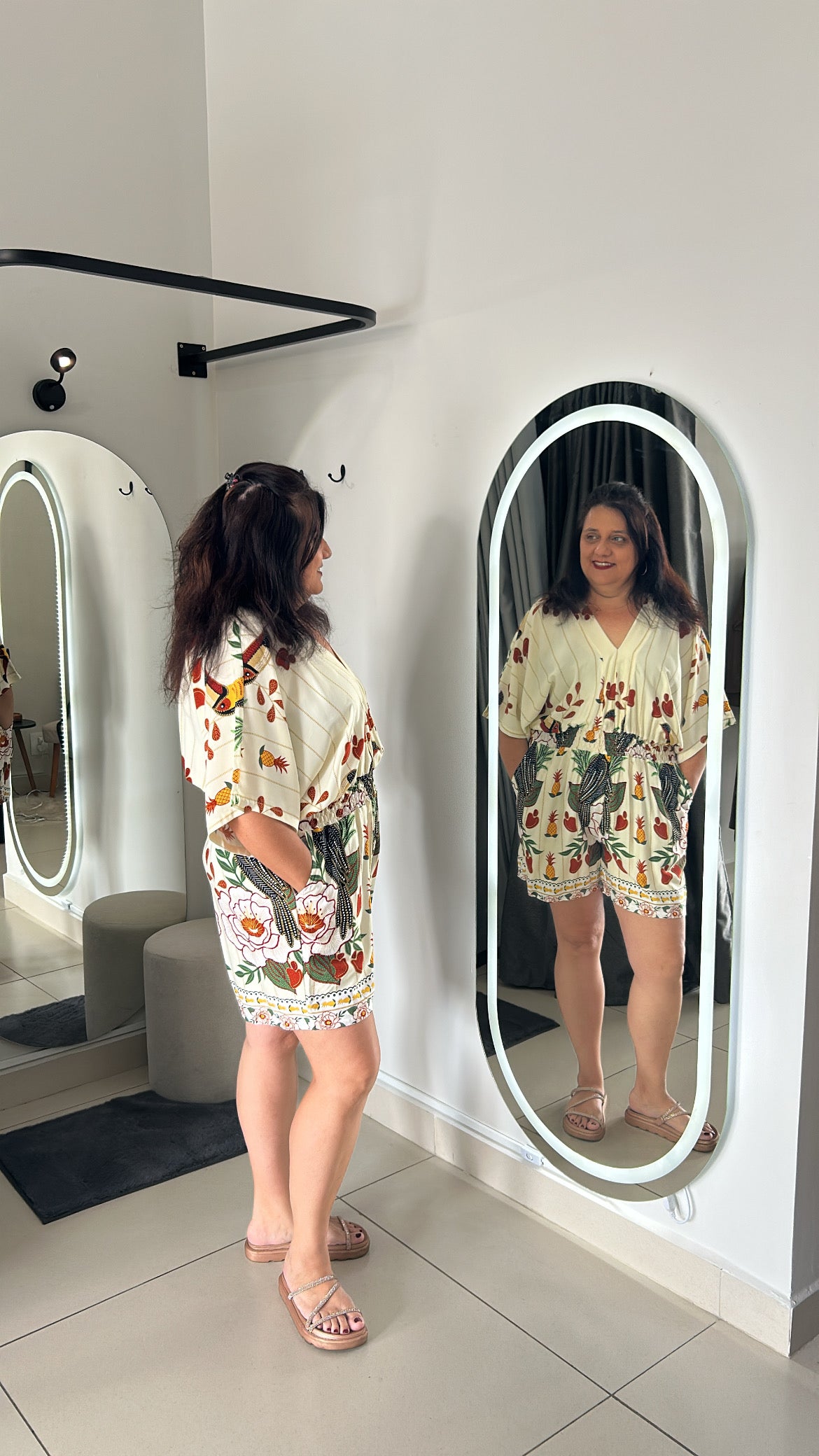 Macaquinho Estampado Tulum - Plus Size