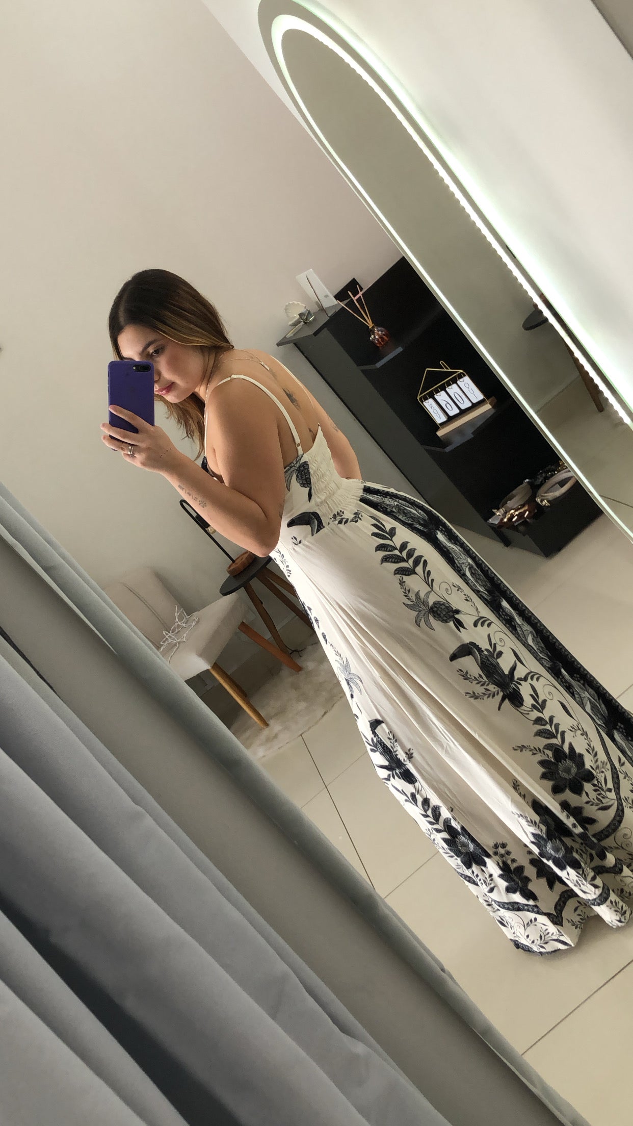 Vestido Longo Off White Estampado - U