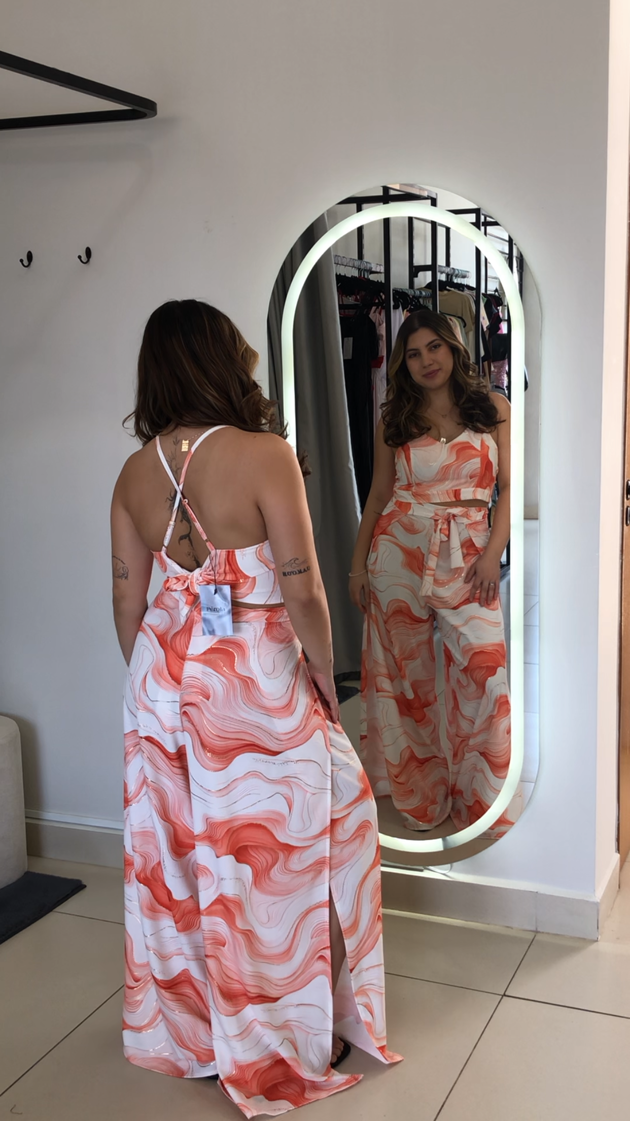 Conjunto Cropped + Calça Envelope Laranja - U