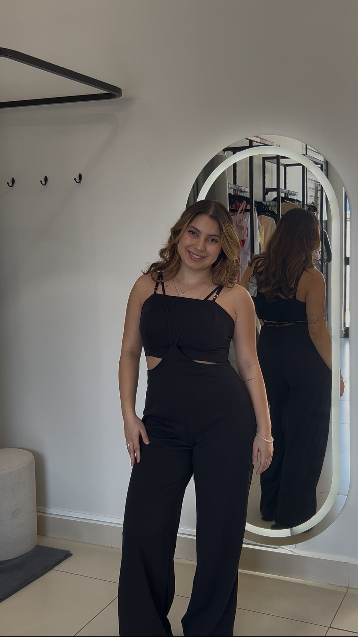 Conjunto Cropped + Calça - Preto