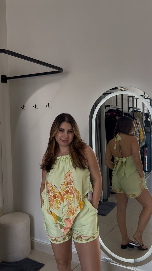 Conjunto Mavi Estampado Verde Claro - U