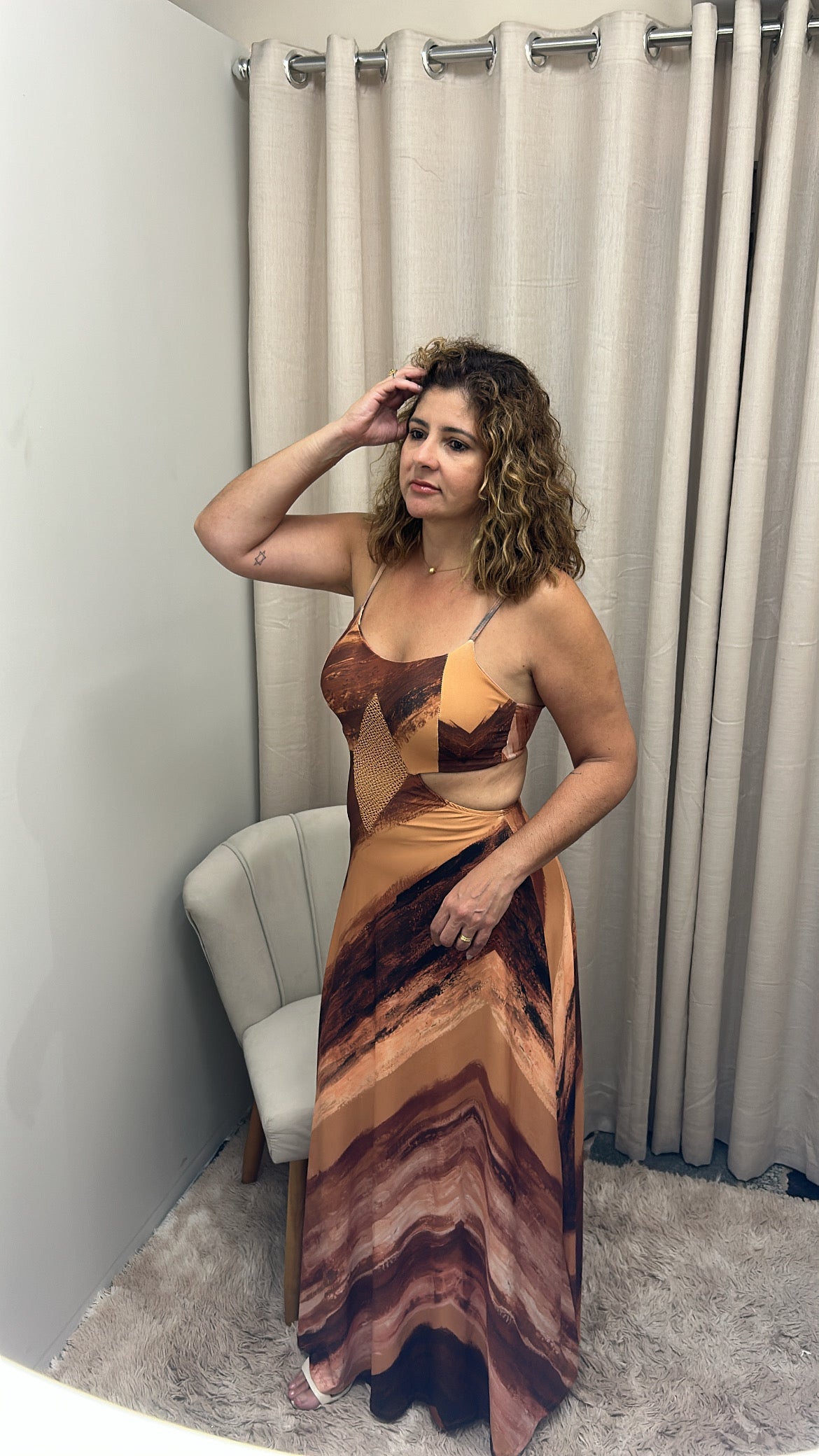Vestido Tereza - MARROM