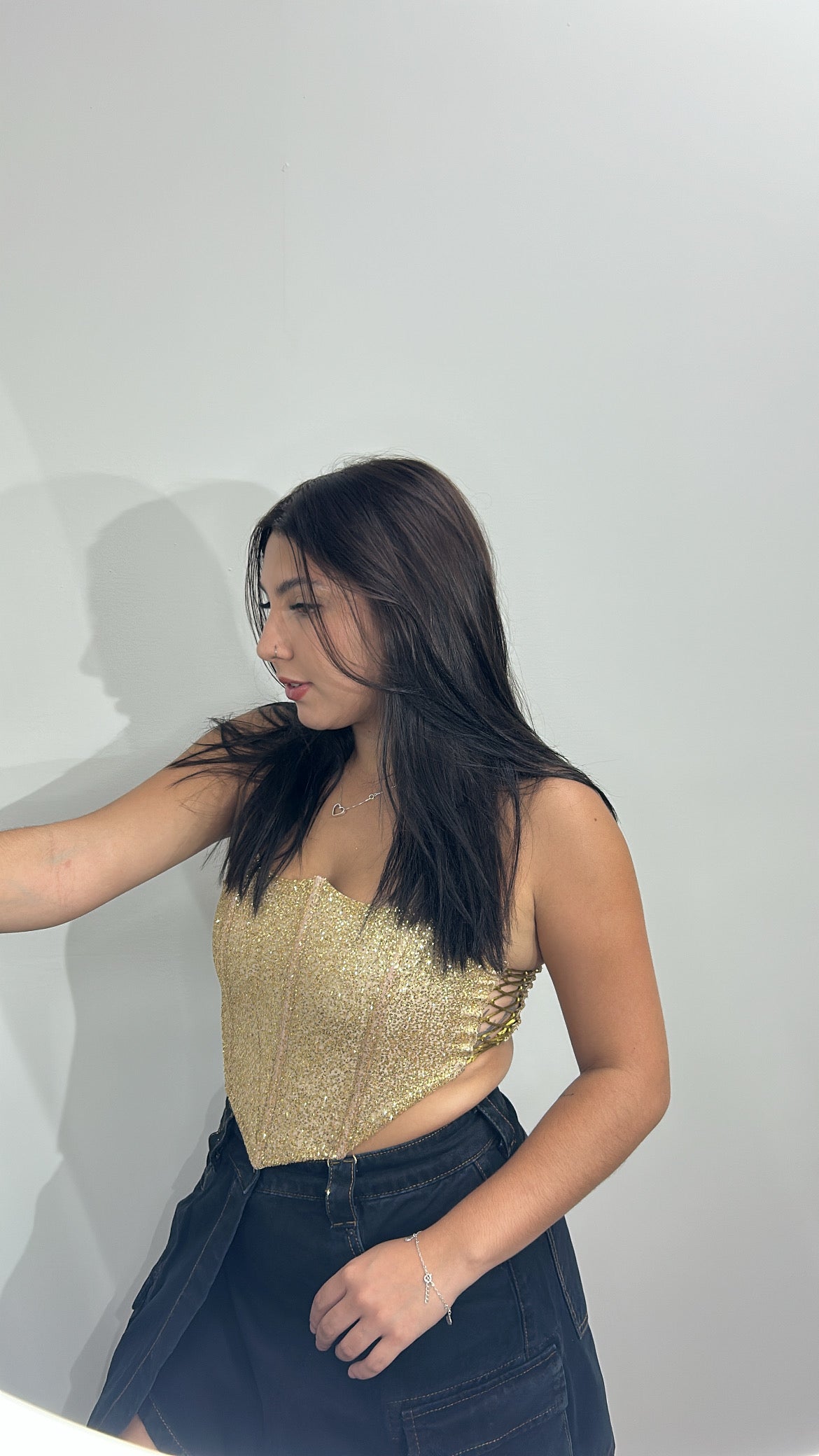 Corset Brilho - DOURADO