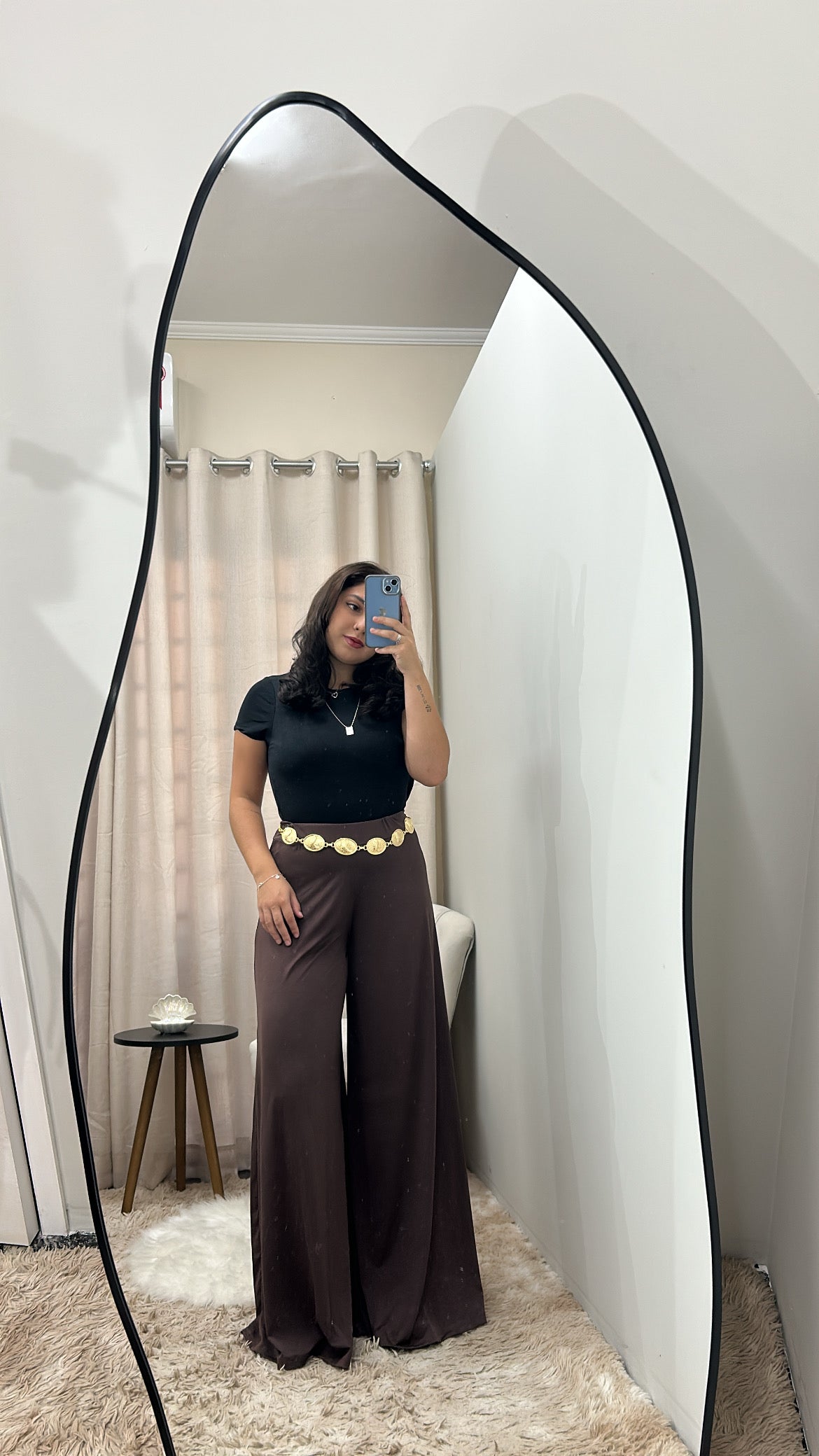 Calça Pantalona - MARROM