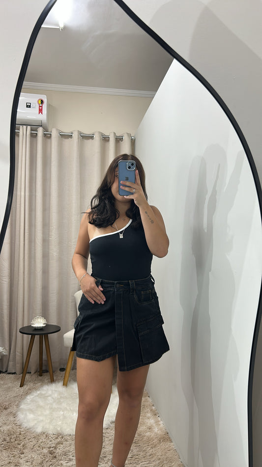 Saia Cargo Jeans - PRETA