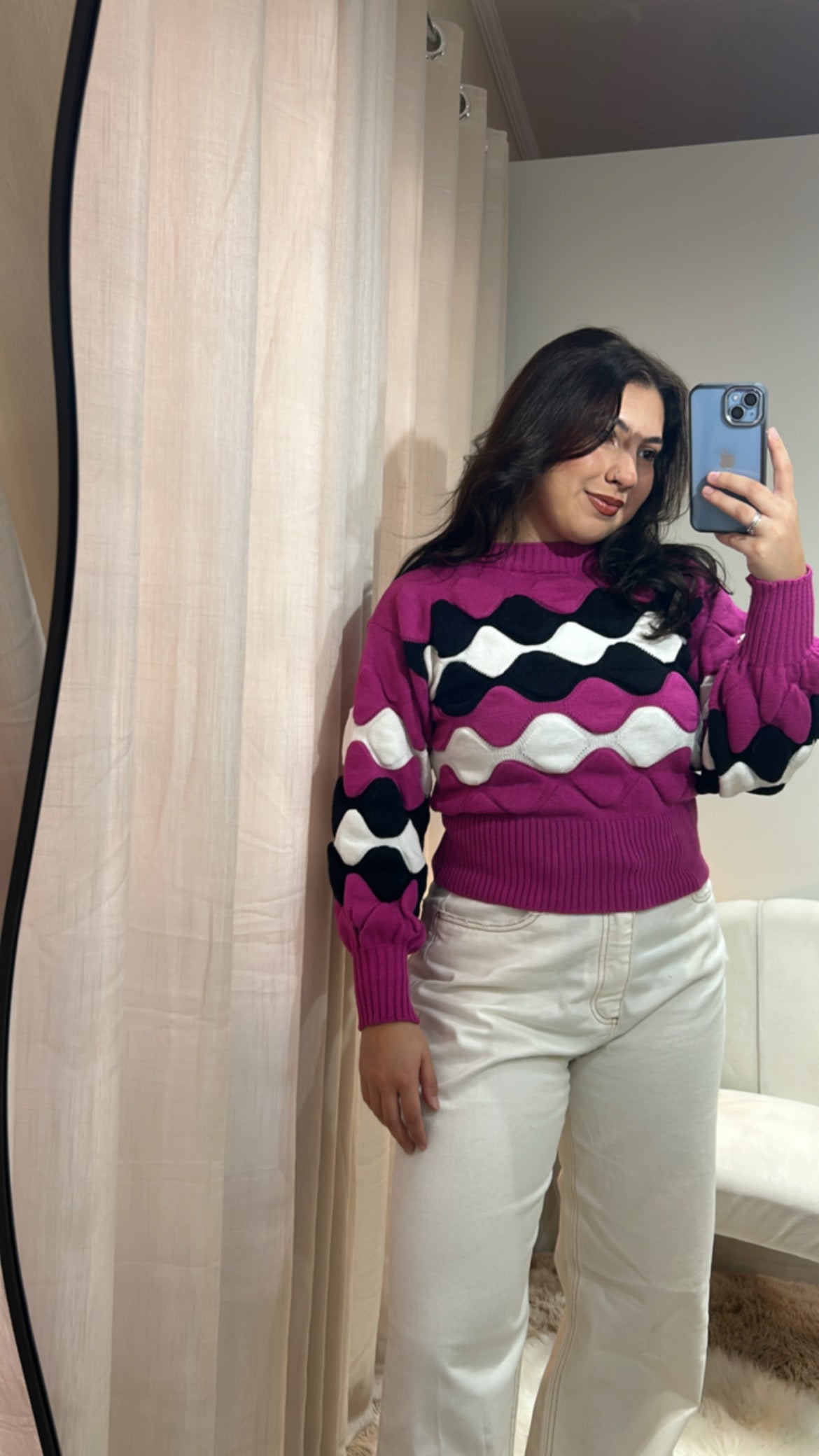 Blusa Tricot Ondas  – Pink