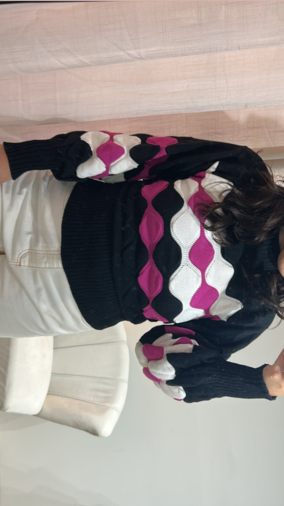 Blusa Tricot Ondas  – Preto
