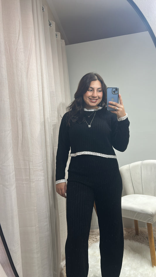 Conjunto Tricot Bicolor – Preto & Branco