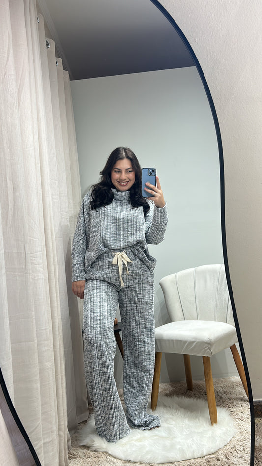 Conjunto Xadrez Confort – Cinza Mescla