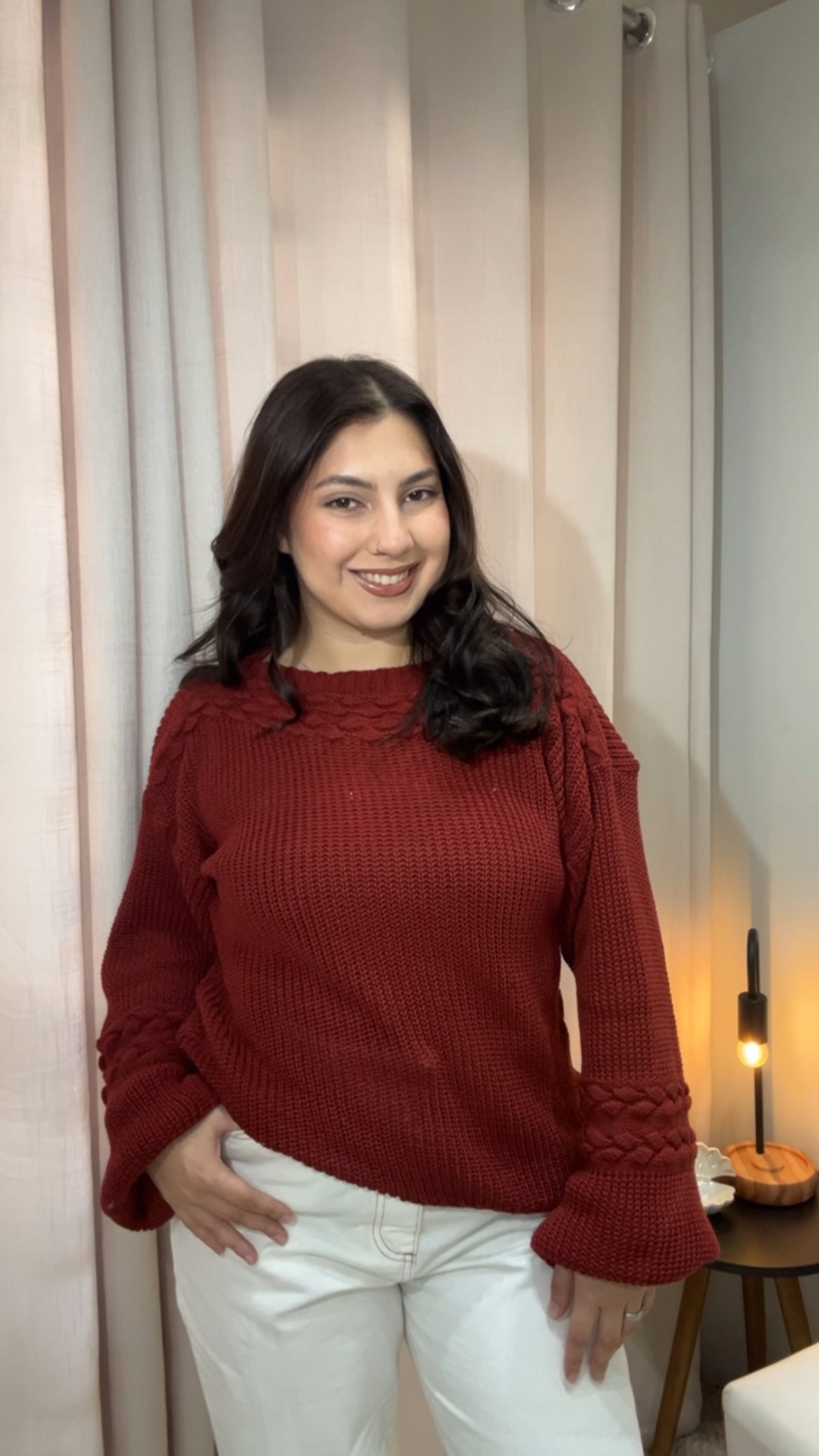 Blusa Tricot Manga Bufante – Vinho