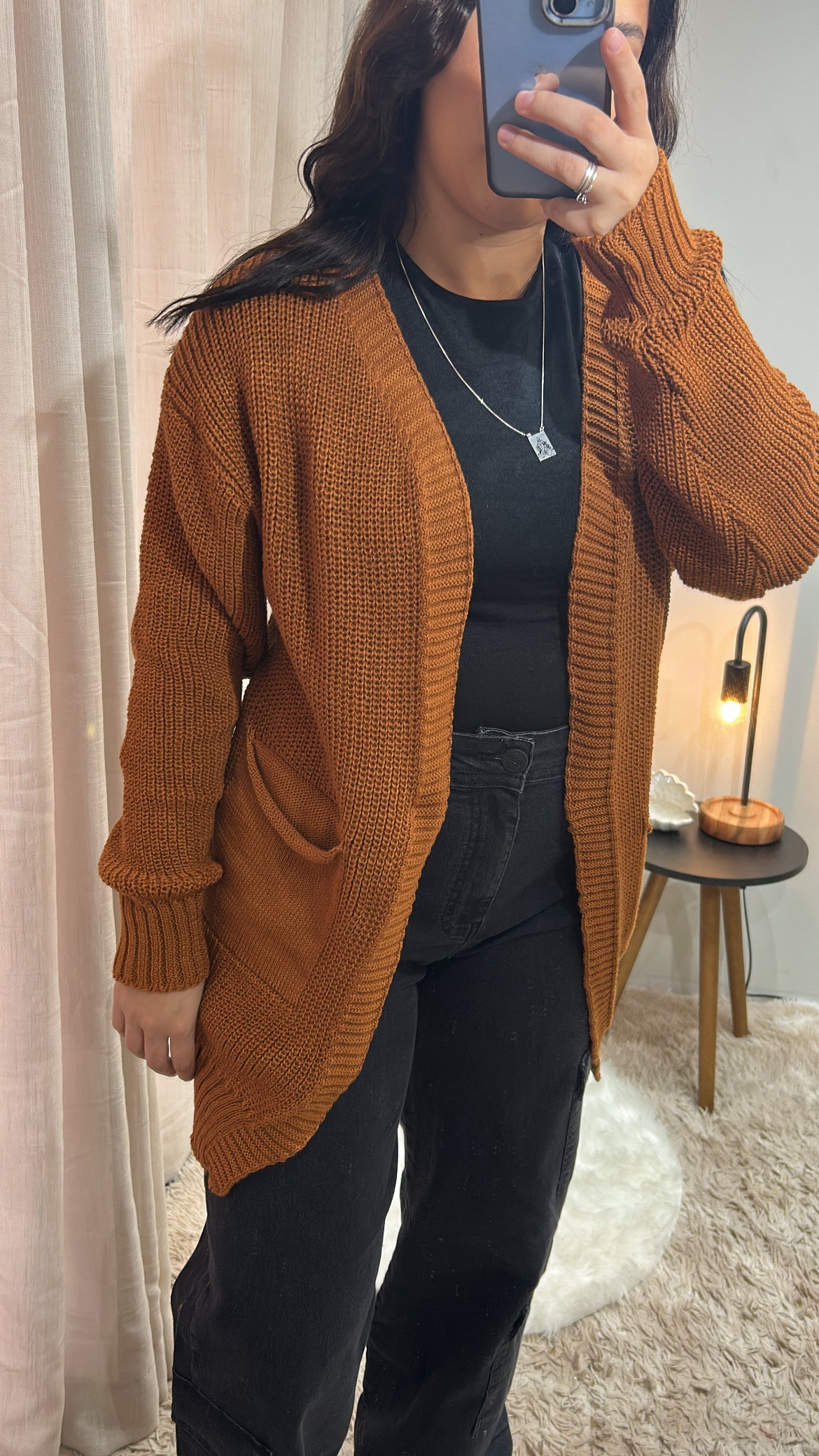 Cardigan Tricotado - Terra Cota