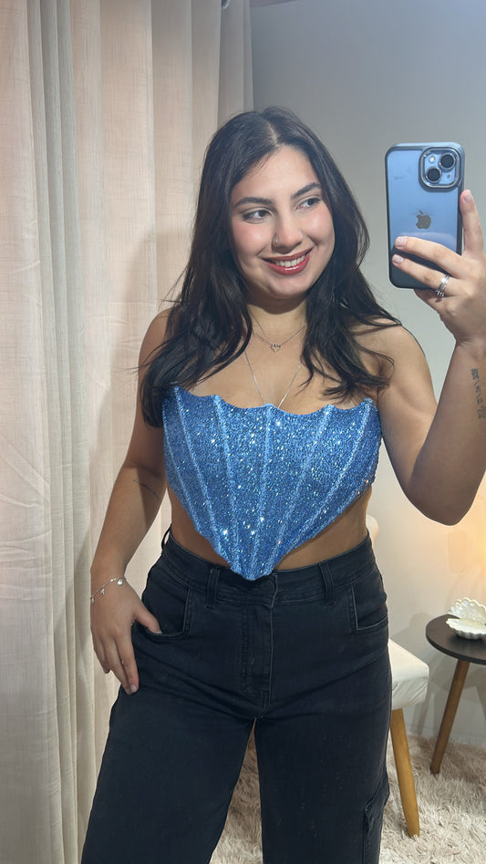 Corset Concha - Azul