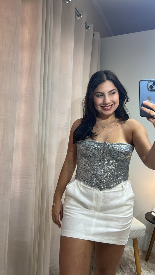 Corset Tomara que Caia - Prata
