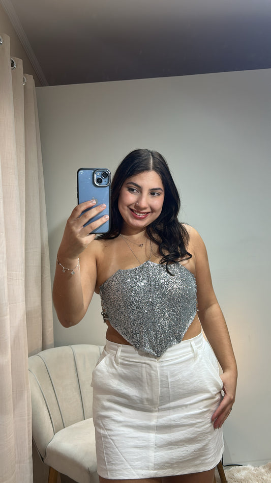 Corselet Brilho - Prata