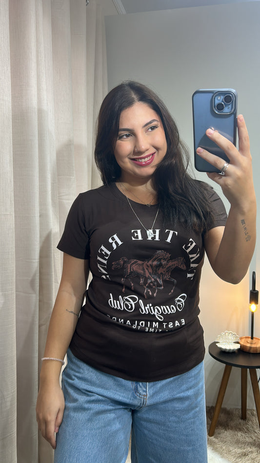 Tshirt Cavalo - Marrom