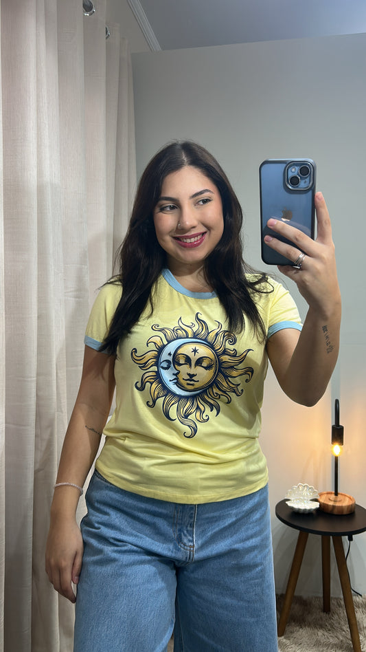 Tshirt Sol&Lua - Amarelo