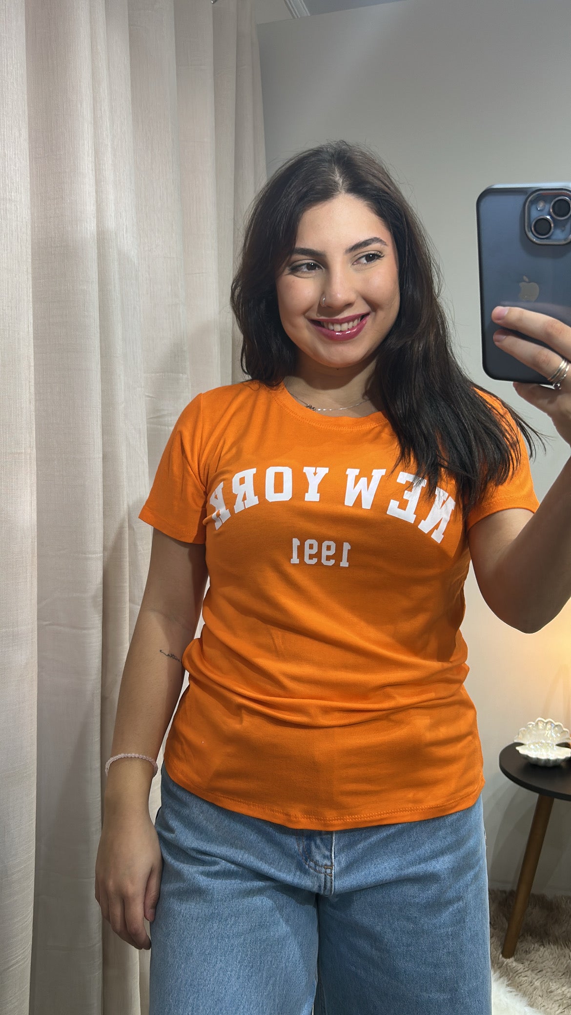 Tshirt Nem York - Laranja