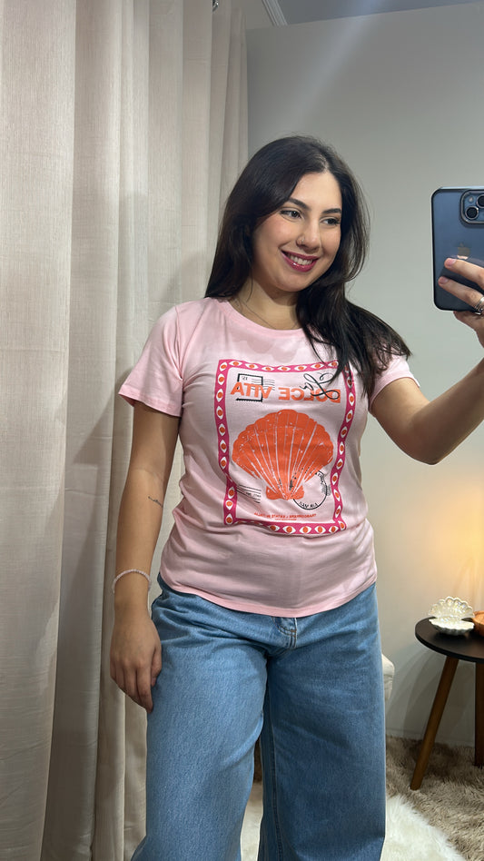 Tshirt Concha - Rosa