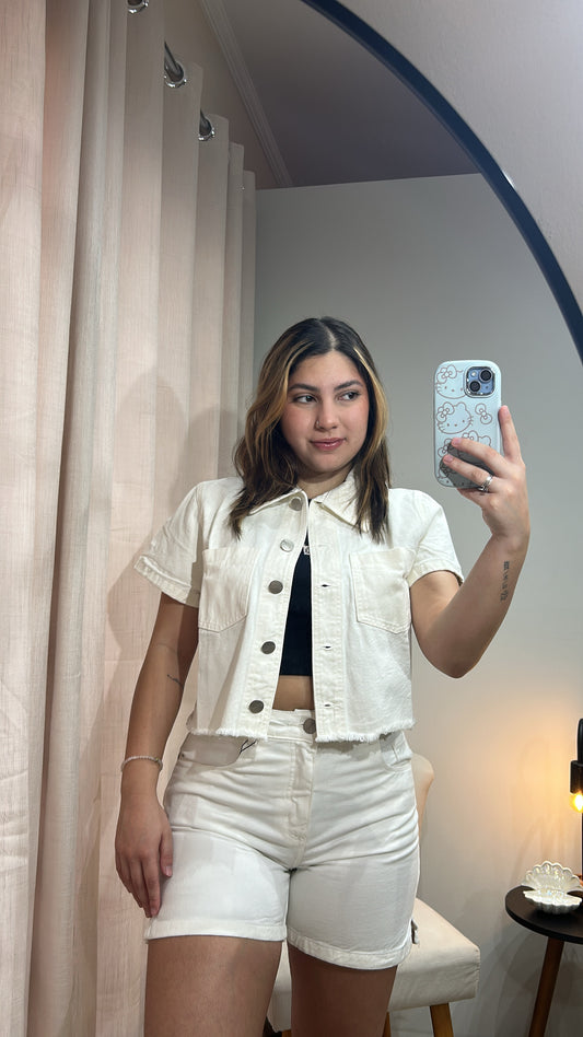 Cropped Jeans - Off White