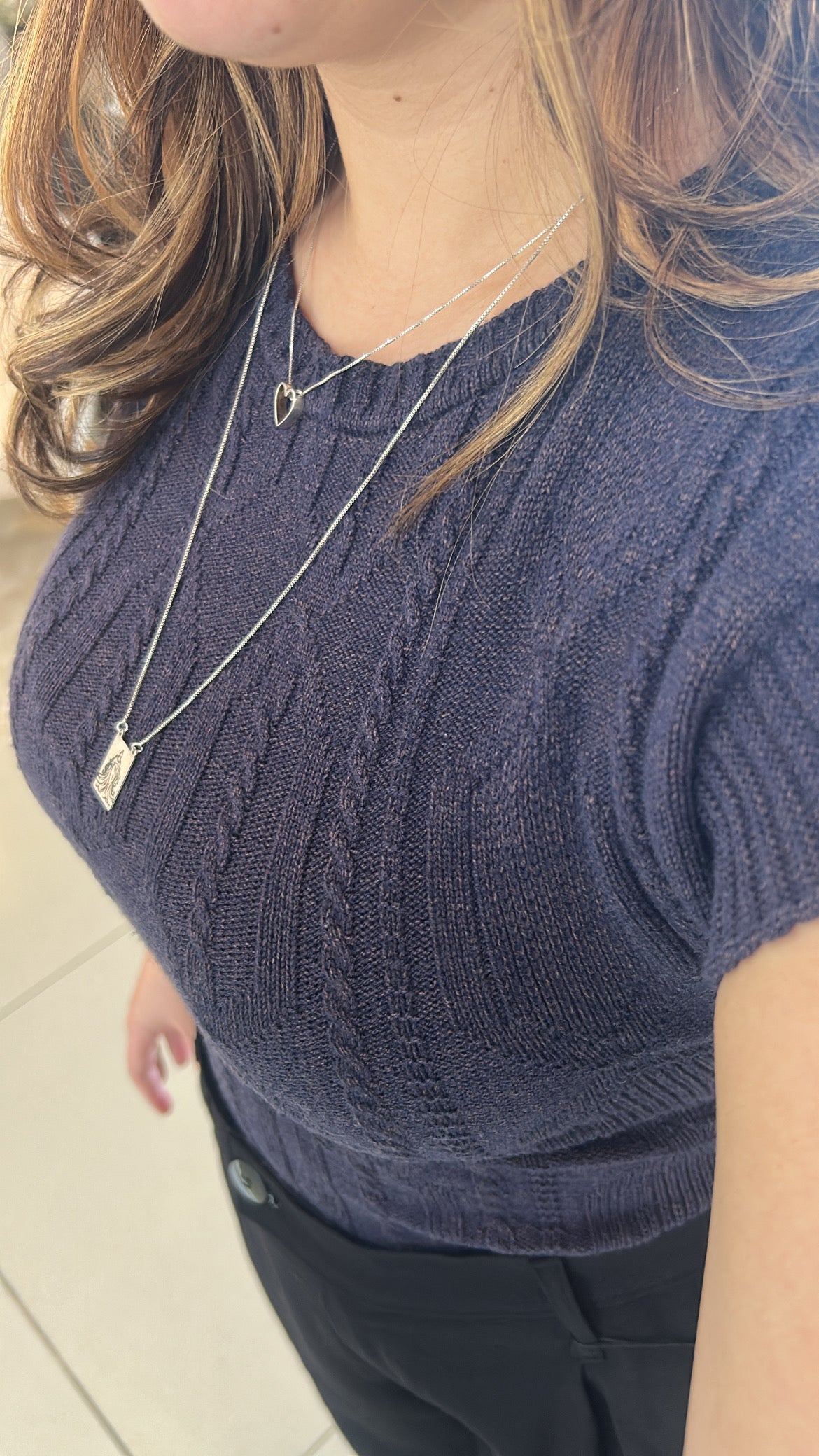 Blusa Com Manga  Tricot- Petróleo