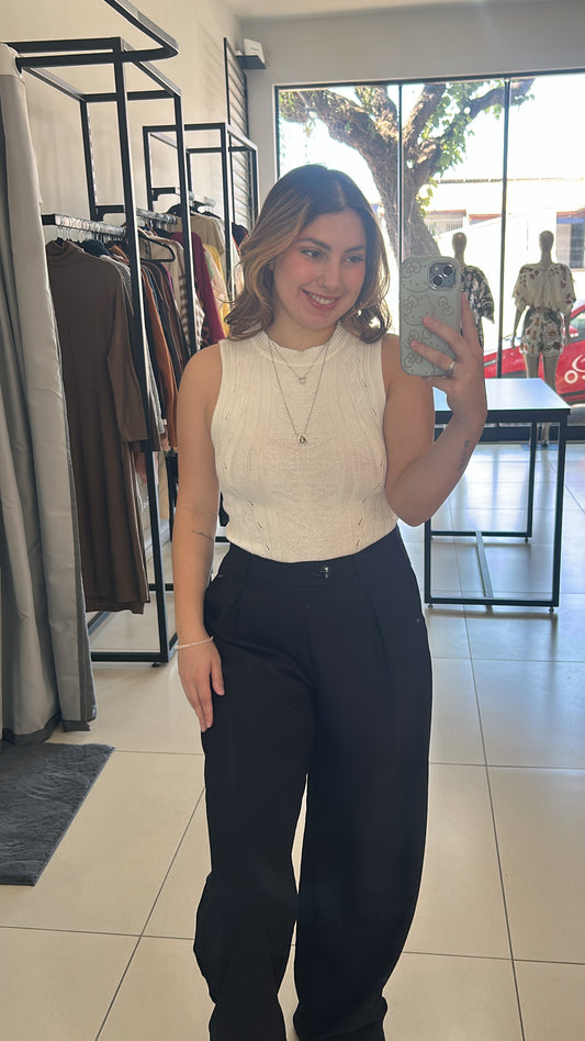 Blusa Regata Tricot- Branca