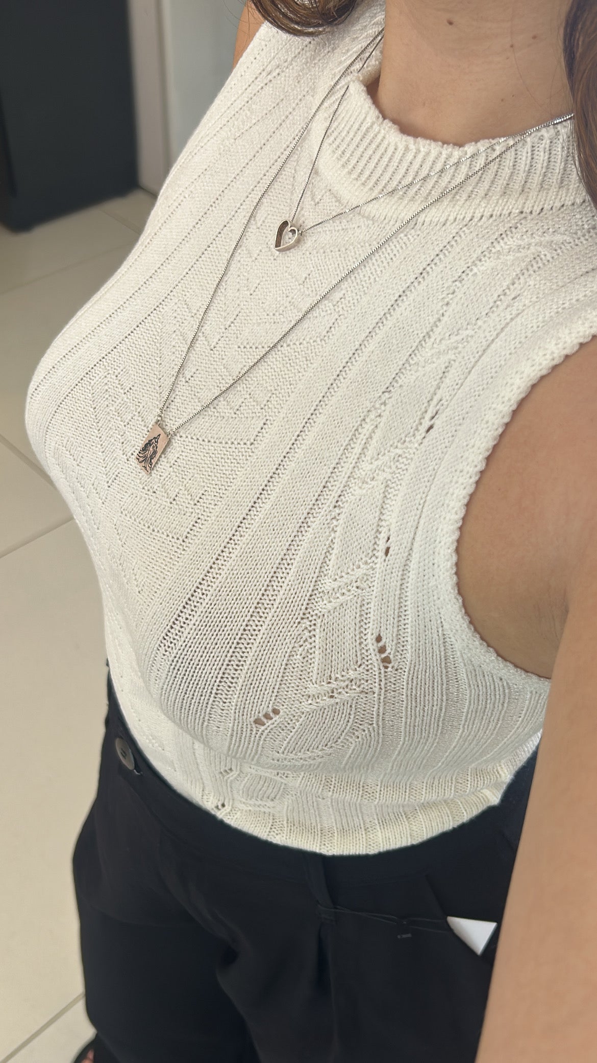 Blusa Regata Tricot- Branca
