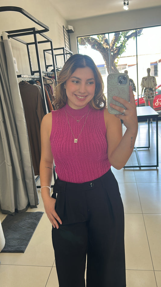 Blusa Regata Tricot - Pink