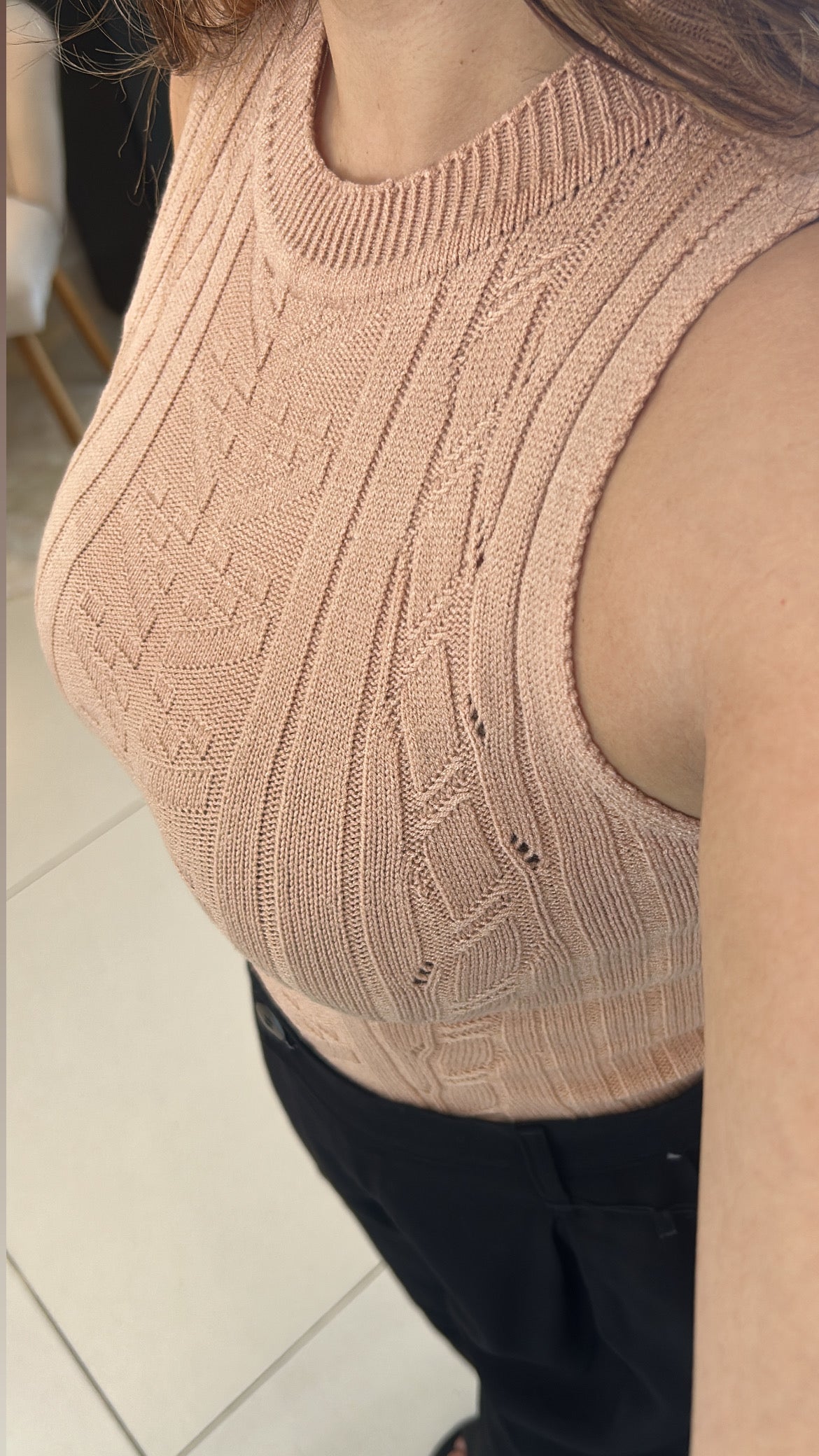 Blusa Regata Tricot - Bege