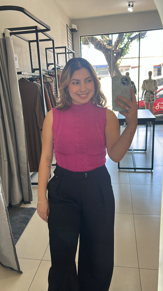 Blusa Regata Tricot - Pink