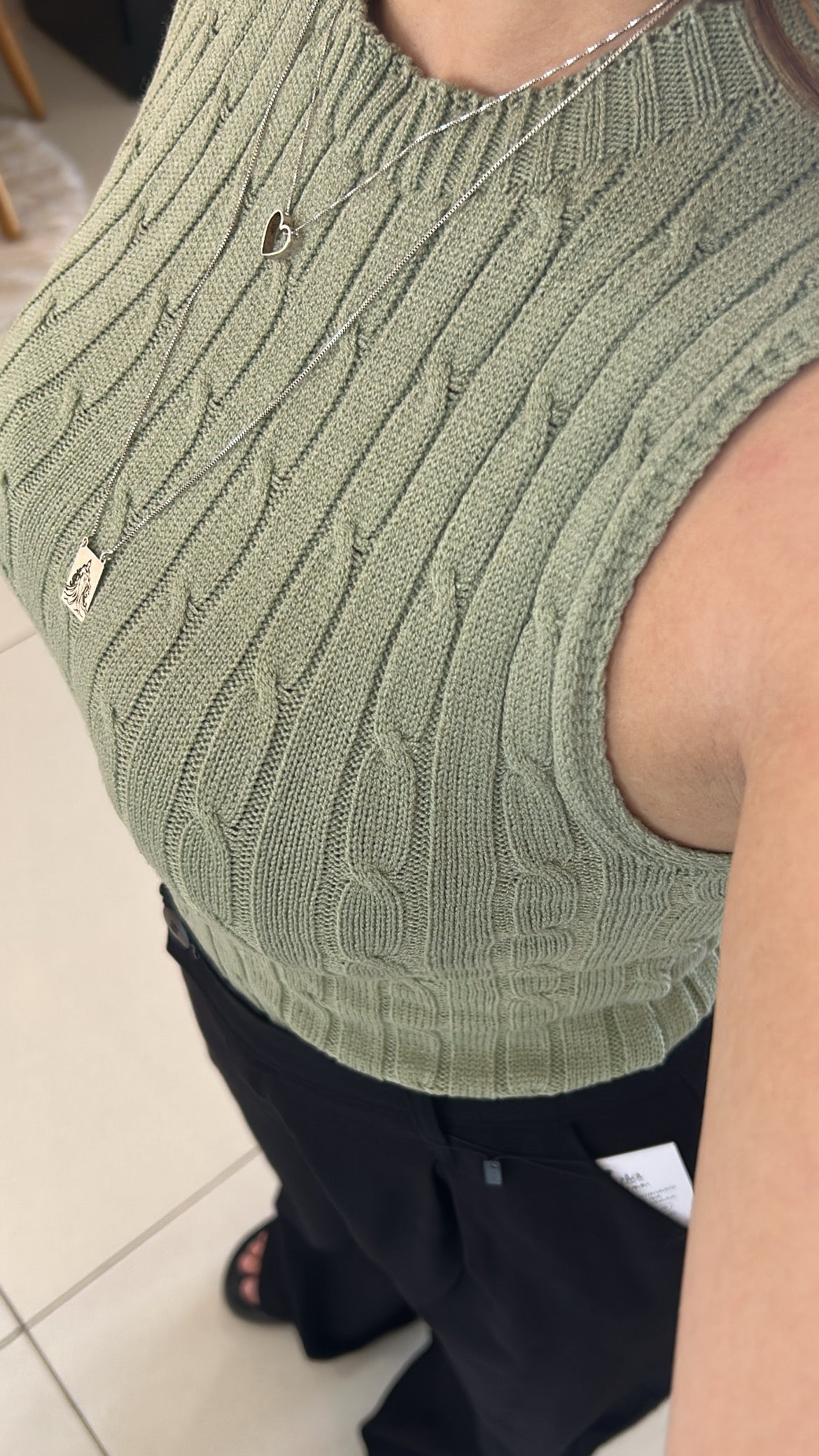 Blusa Regata Tricot - Verde Pistache