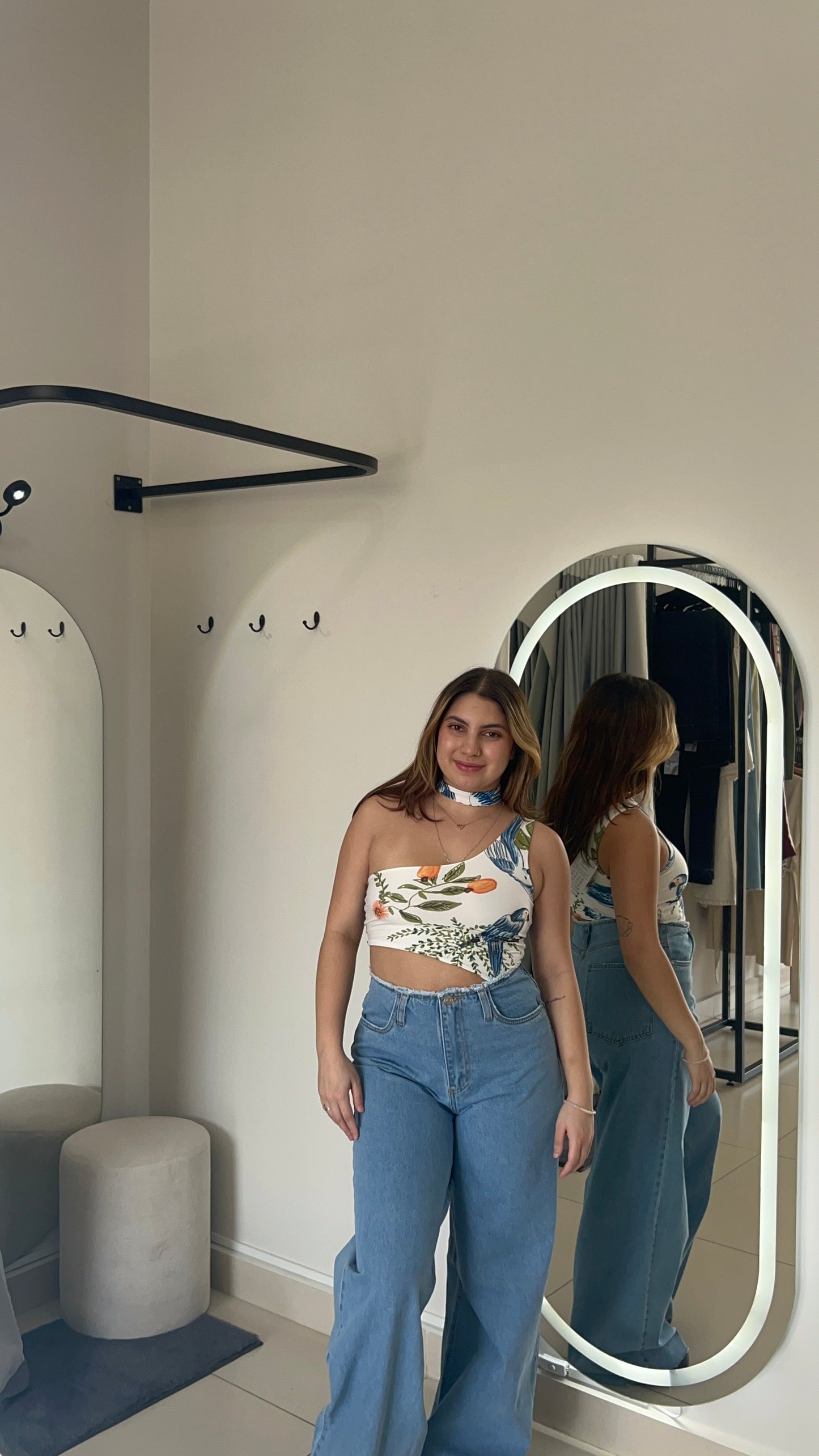 Body Estampado Recorte na Barriga - U