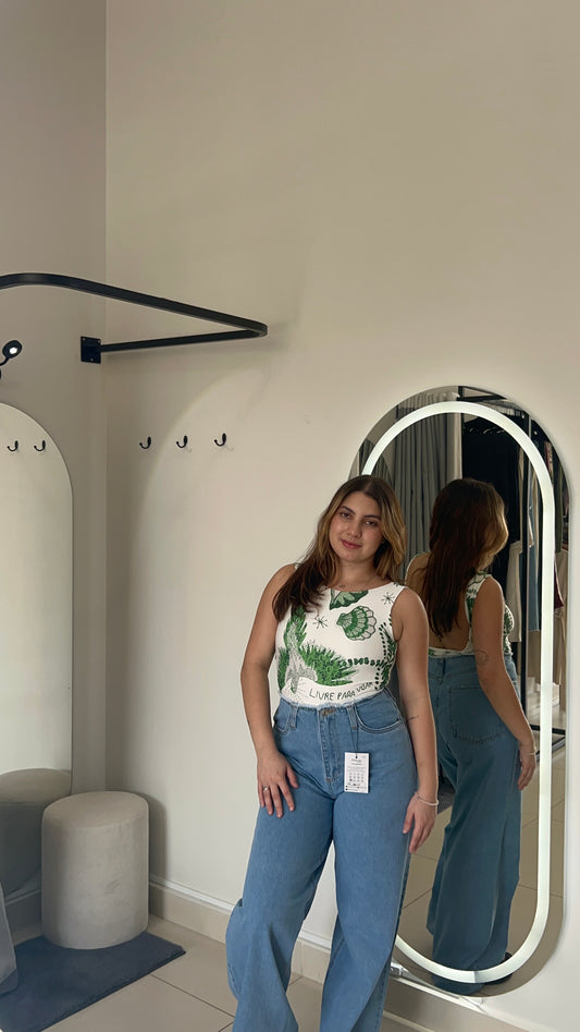 Body Estampado Verde Costa Aberta - U