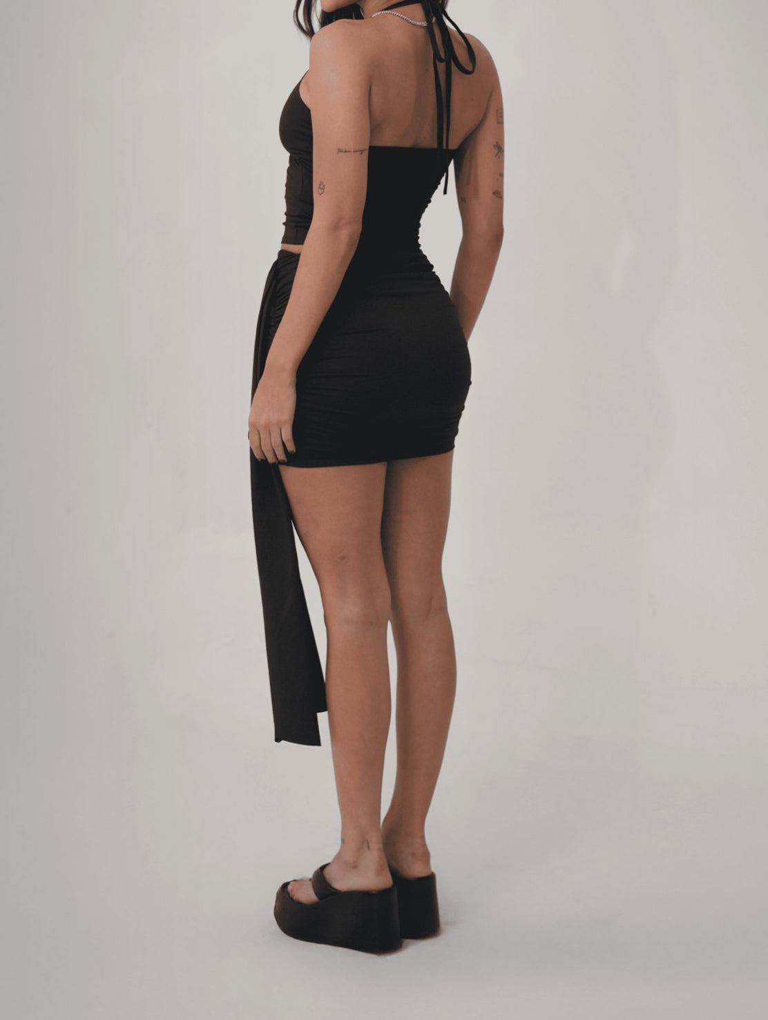 Saia Drapeada Preta - U